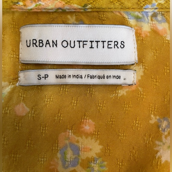 Urban Outfitters Yellow Floral Festival Flirty Button Down Halter Crop Top - Picture 7 of 8